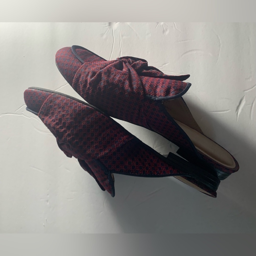 A New Day checkered vegan Mule slides flat shoes with bow. 7.5 - Picture 3 of 9